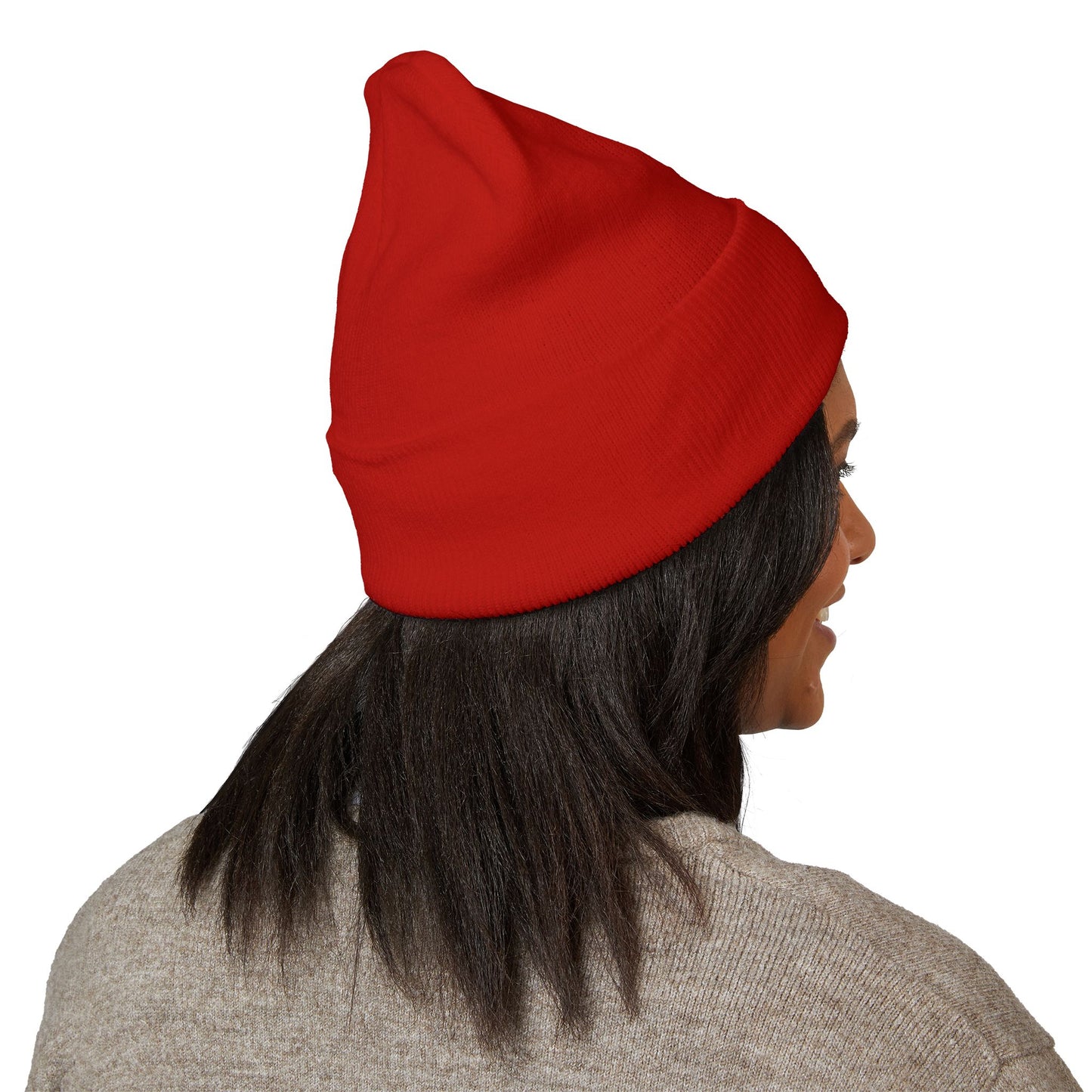 Embroidered Little Sausage Cuffed Beanie — Cute Minimalist Knit Hat