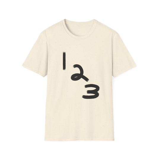 1 2 3 Minimalist Tee — Number Graphic Casual T-Shirt