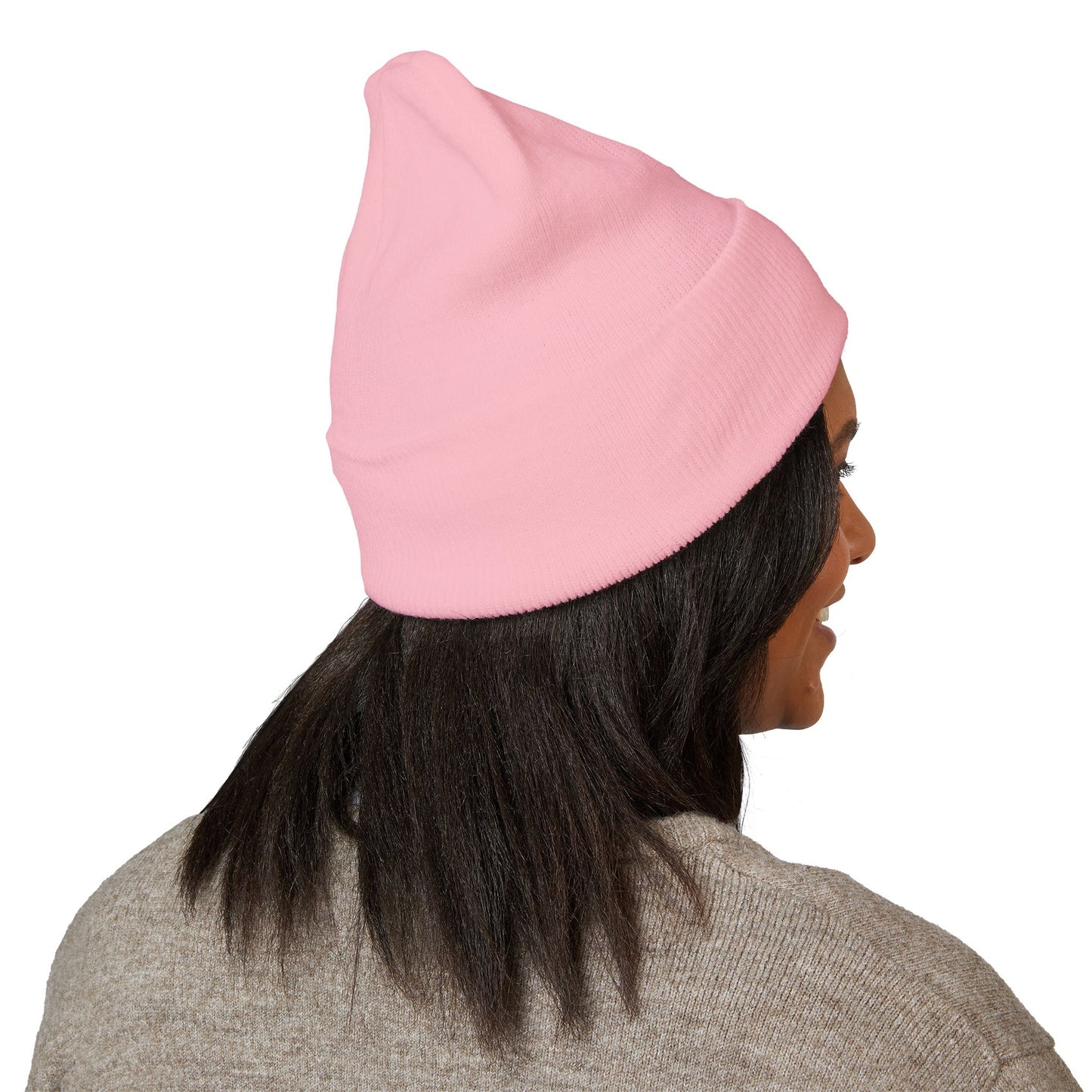 Embroidered Little Sausage Cuffed Beanie — Cute Minimalist Knit Hat