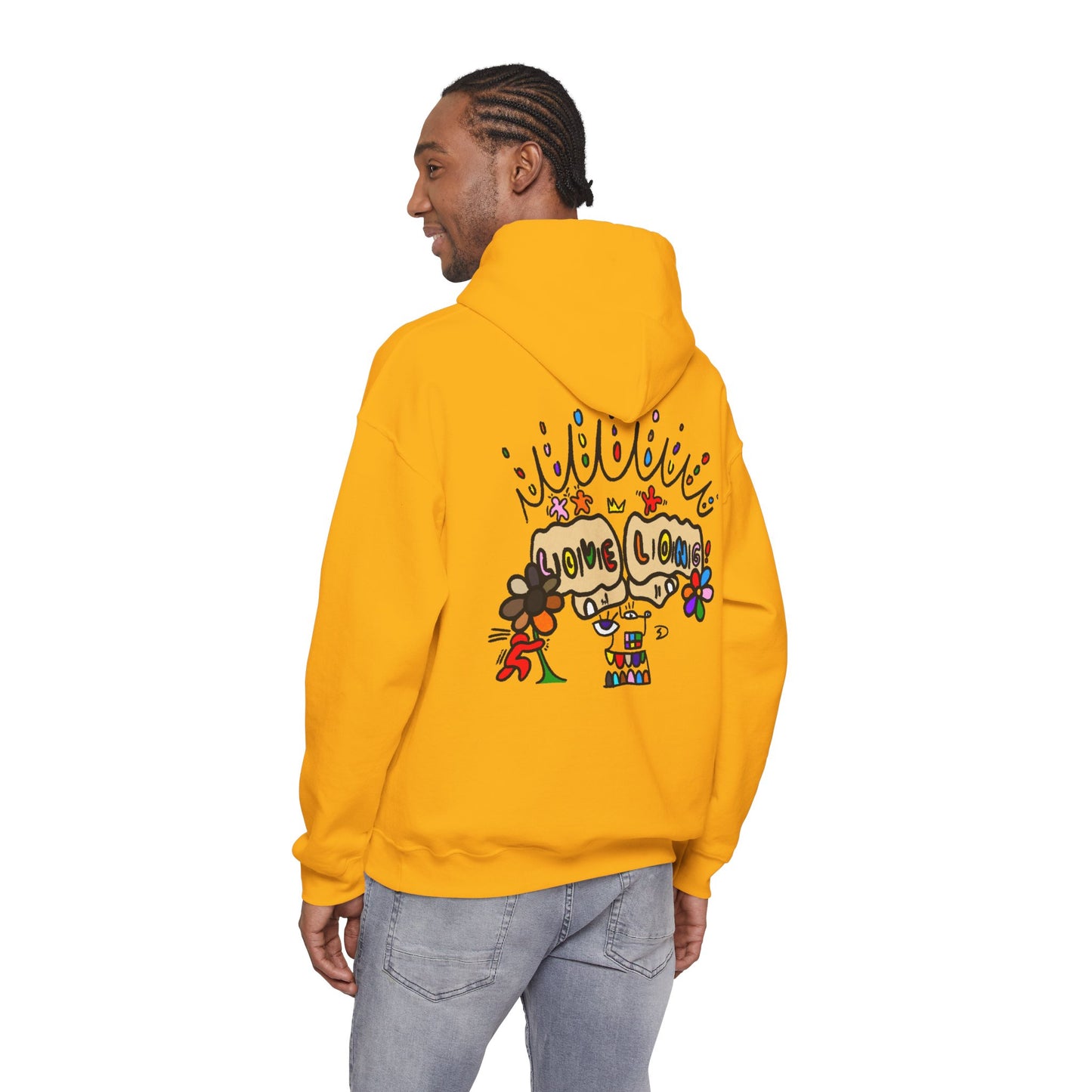 Love Grows Hoodie — Colorful Hand-Drawn Floral Peace Sweatshirt