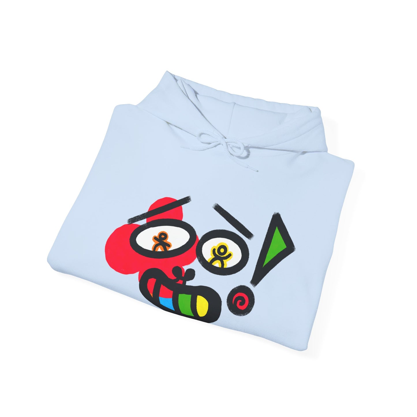 Colorful Abstract Smiley Hoodie — Playful Geometric Face Graphic