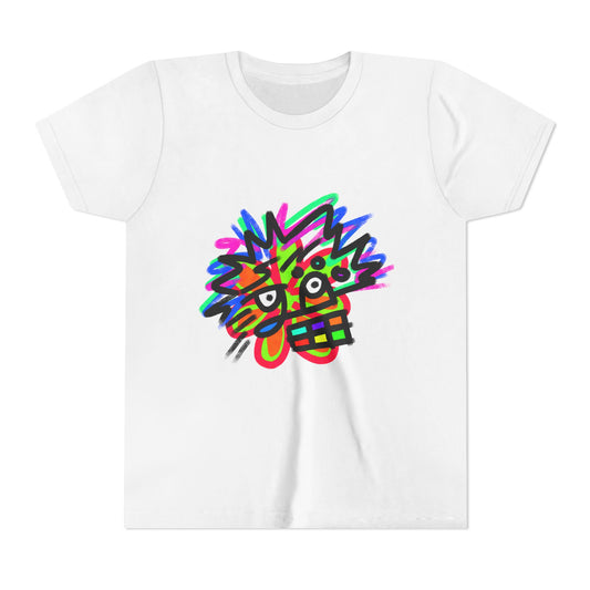 Youth Tee — Colorful Abstract Monster Face Graphic Shirt