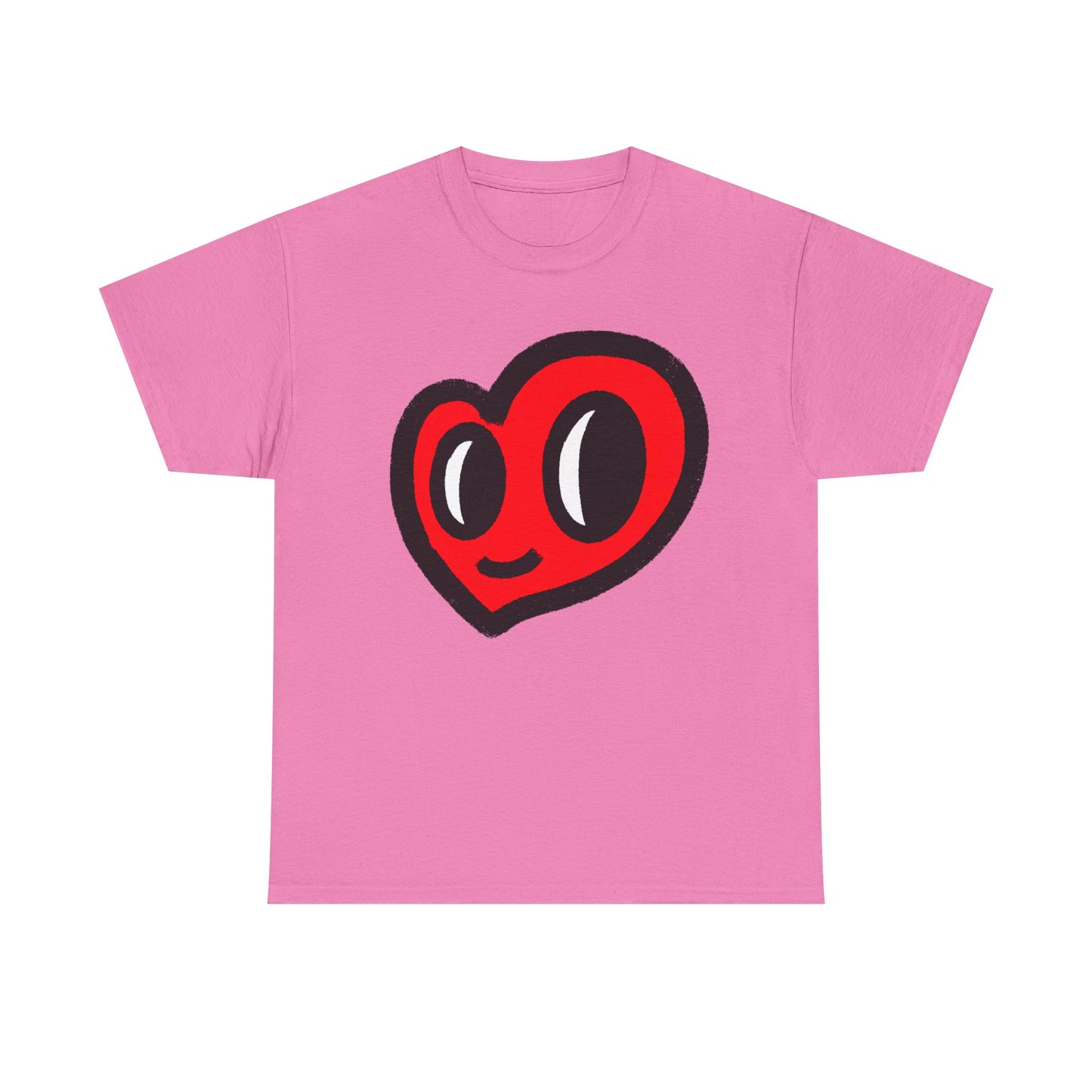 MoDoBo Cute Red Heart Graphic Tee — Playful Cartoon Heart Shirt