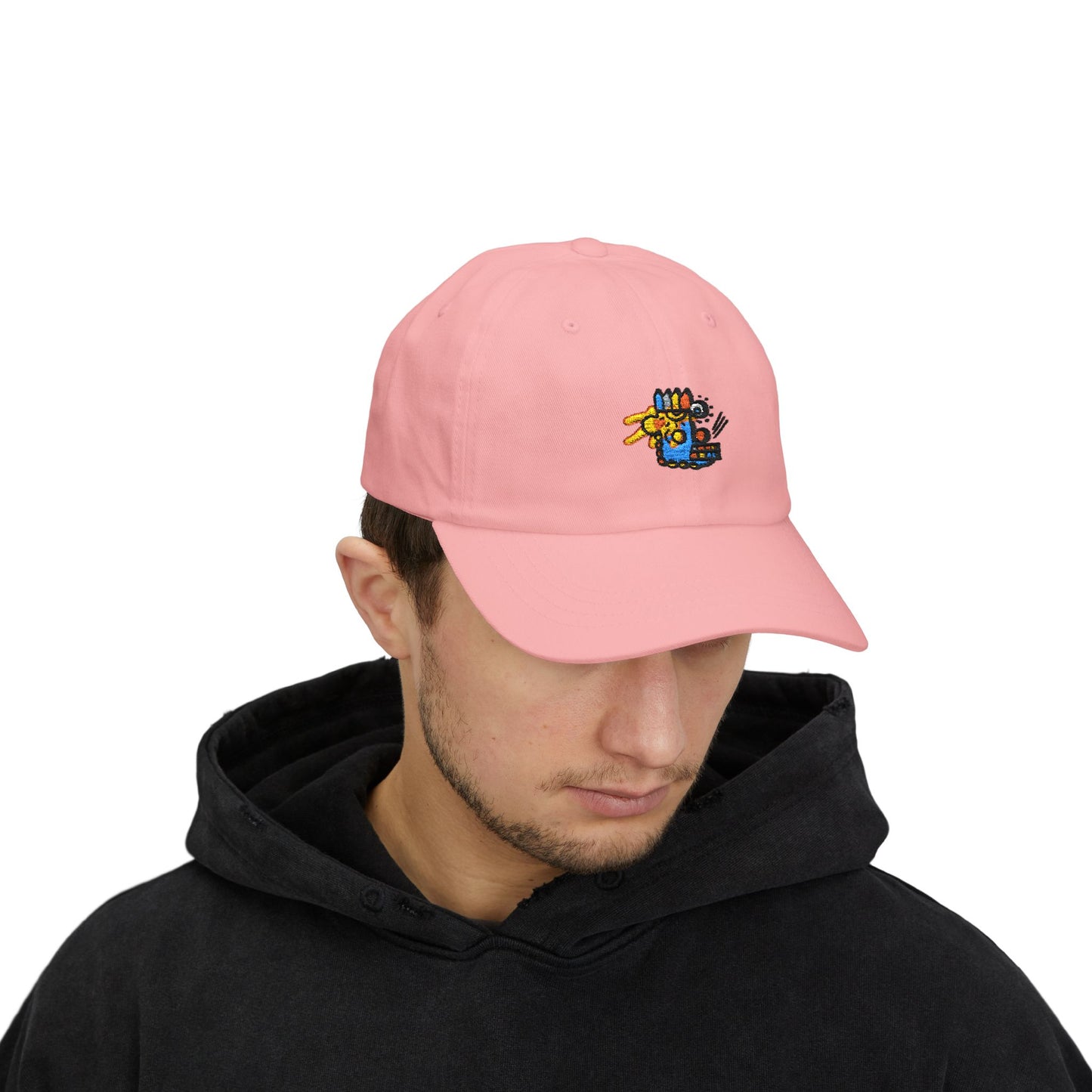 Dad Cap with Colorful Cartoon Skate Bunny Embroidery – Casual Baseball Hat for Kids & Teens