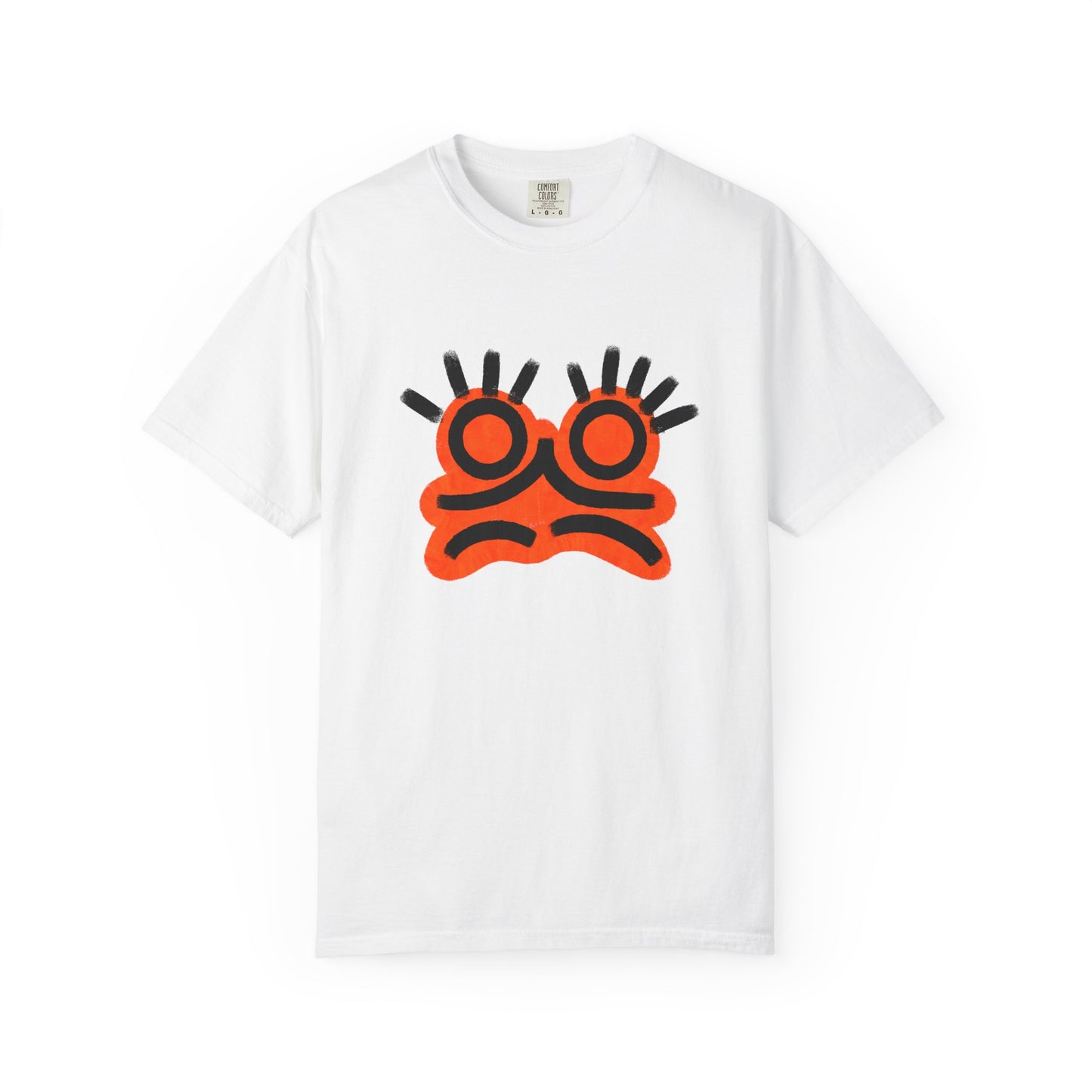 Graphic Tee — Bold Orange Abstract Face T-Shirt