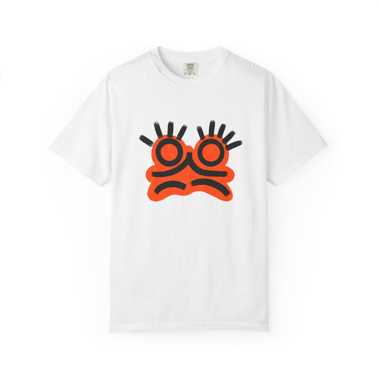 Graphic Tee — Bold Orange Abstract Face T-Shirt