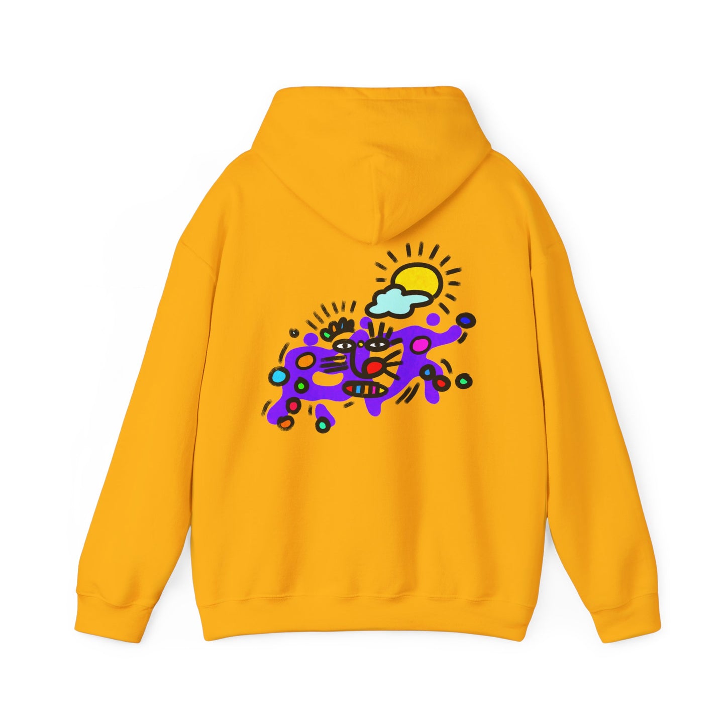 Abstract Surf Cat Hoodie – Colorful Cat Surfing Graphic Pullover