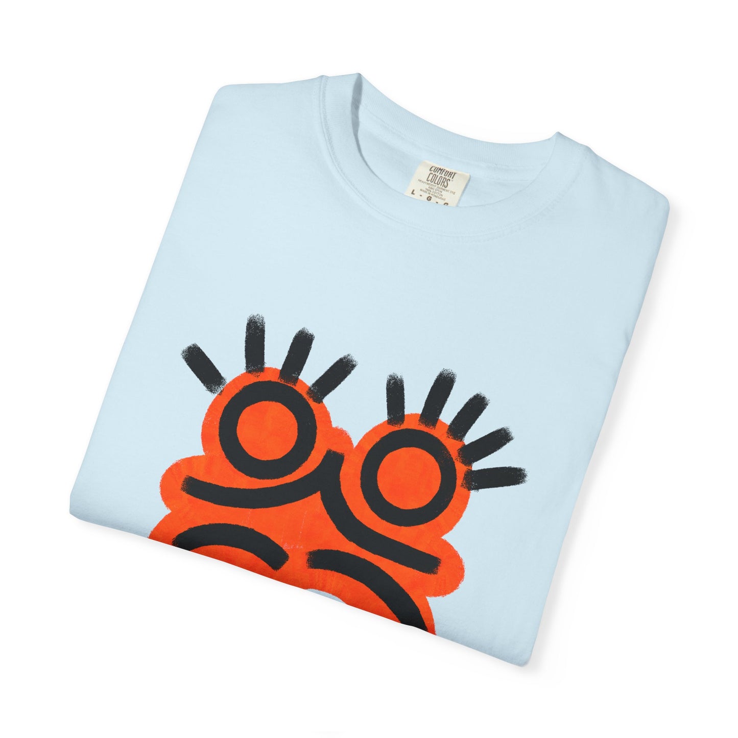 Graphic Tee — Bold Orange Abstract Face T-Shirt