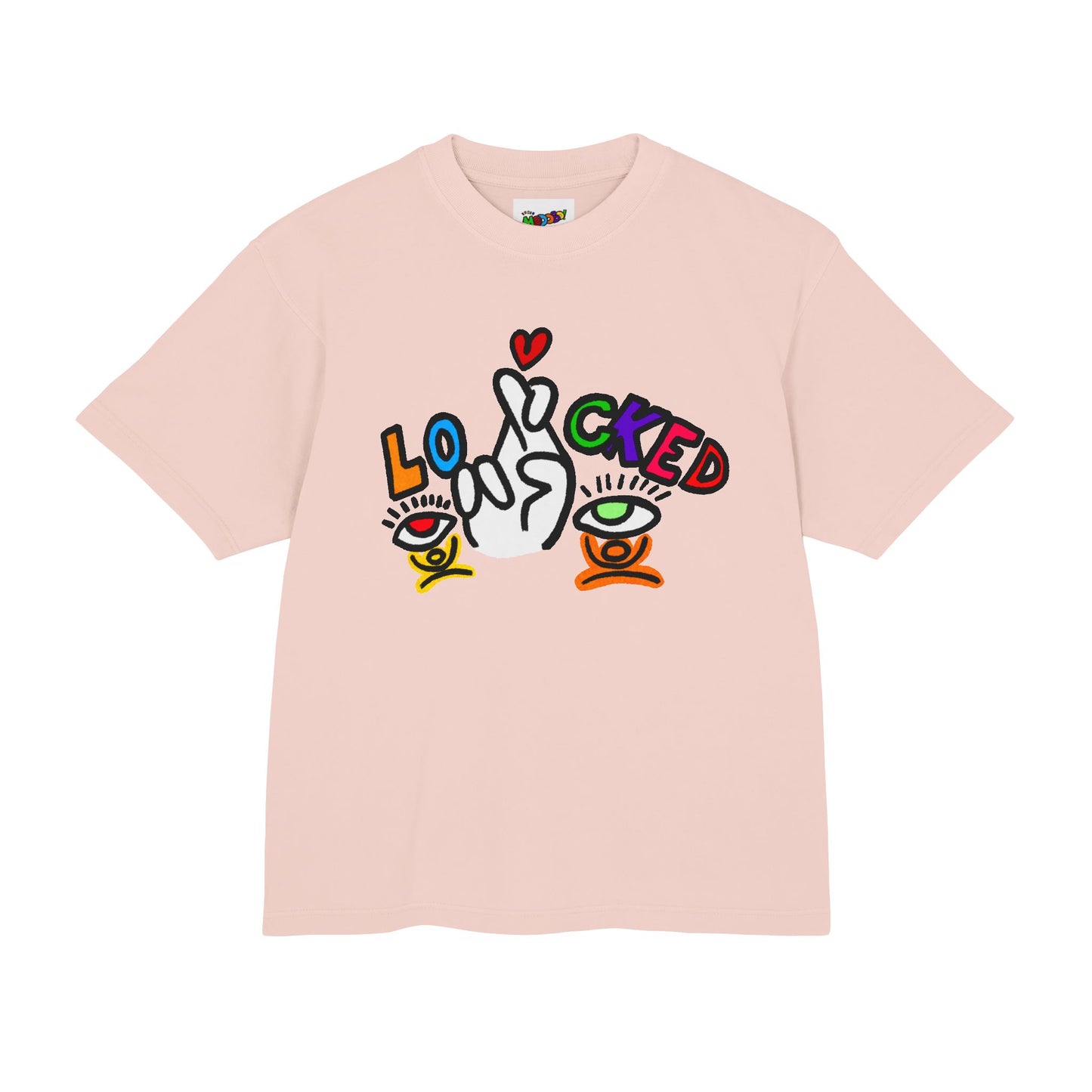 Love Locked Graphic Tee — Colorful Street Art Heart & Eyes Design