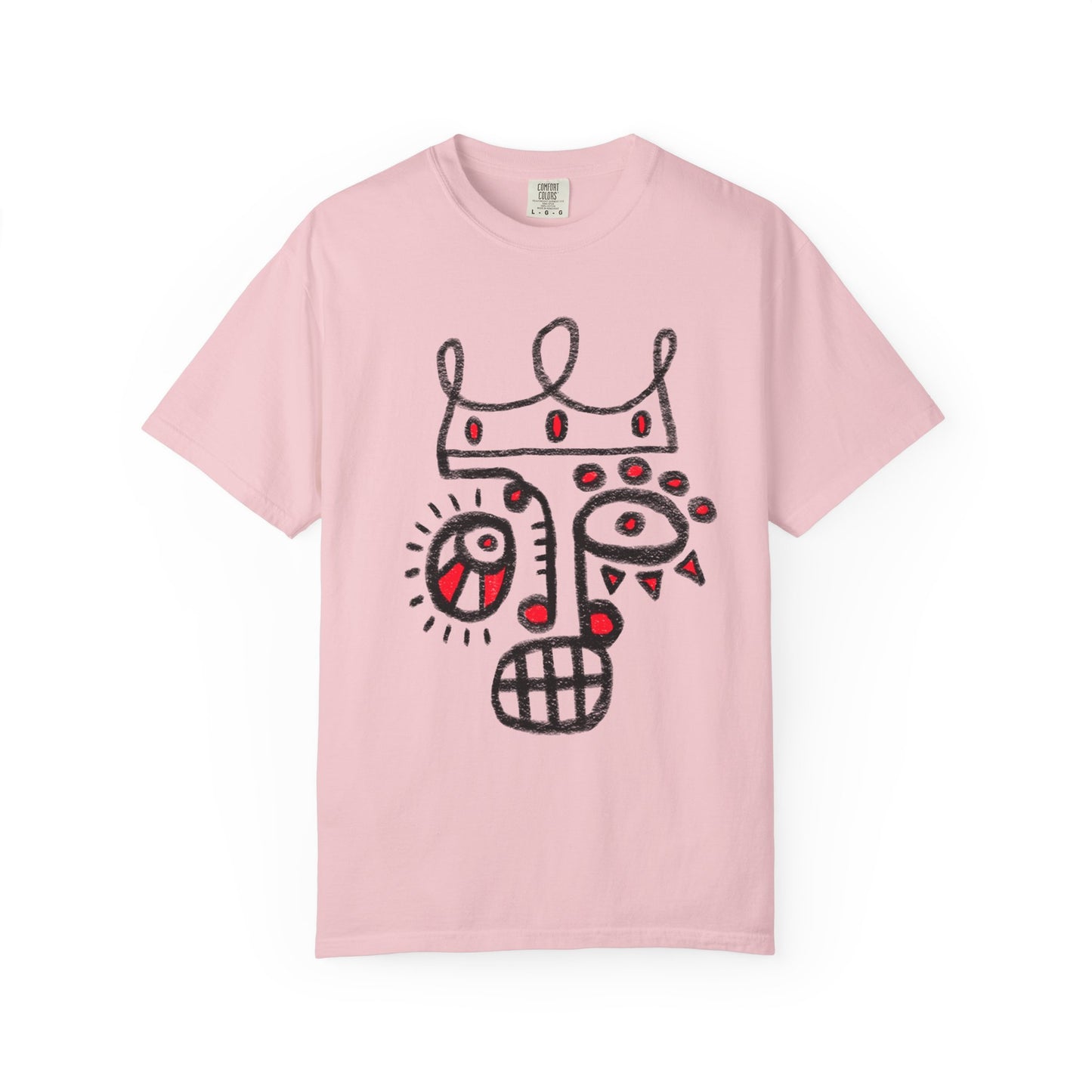 Abstract Crown Face T-Shirt — Hand-Drawn Street Art Graphic