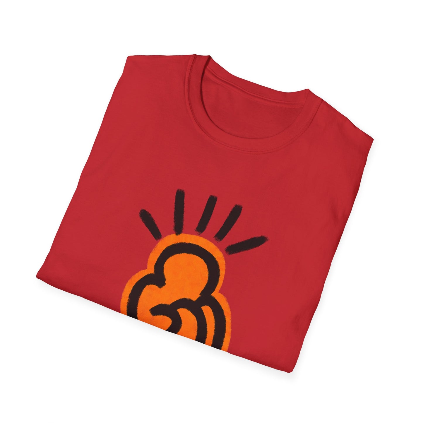 Abstract Orange Knotted Heart T-Shirt