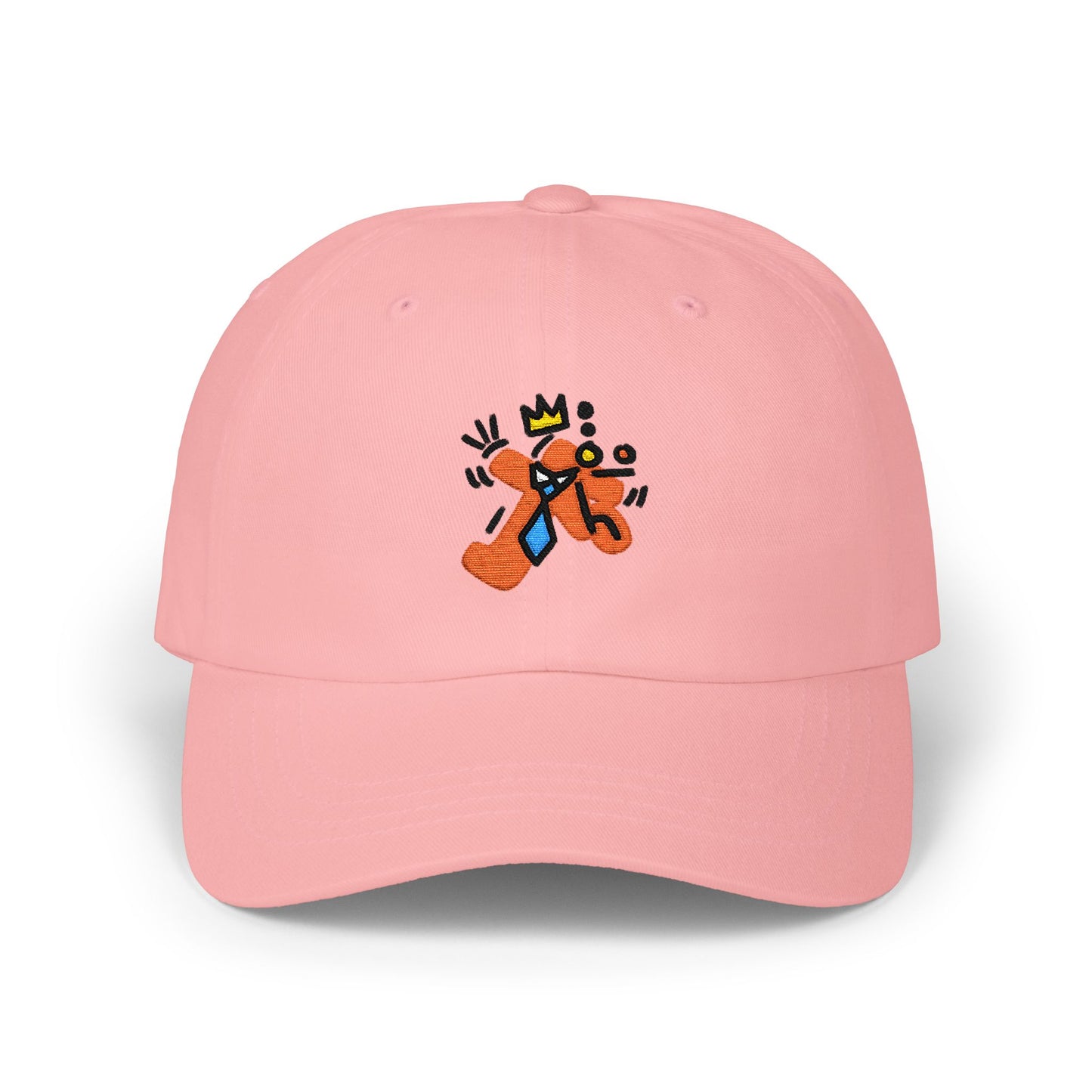 Classic Abstract Cap — Playful Crowned person Embroidered Hat