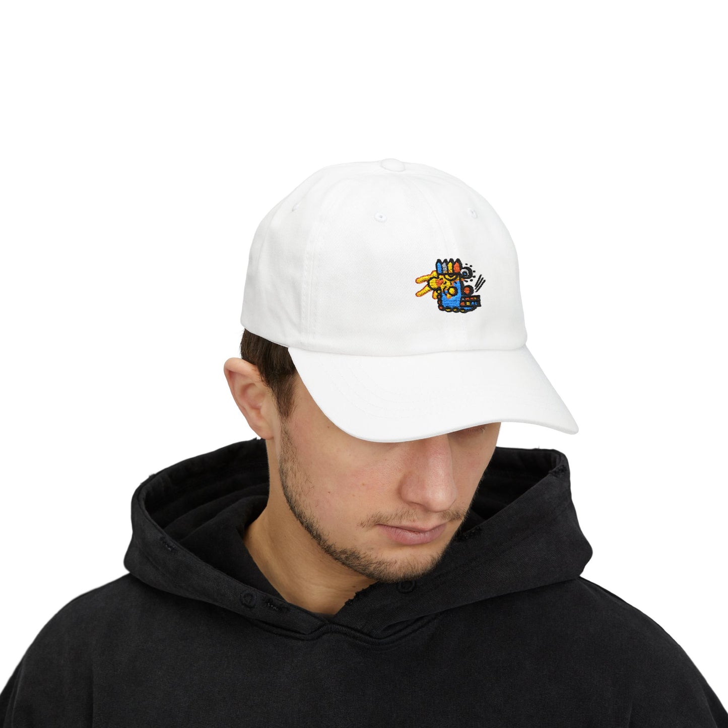 Dad Cap with Colorful Cartoon Skate Bunny Embroidery – Casual Baseball Hat for Kids & Teens