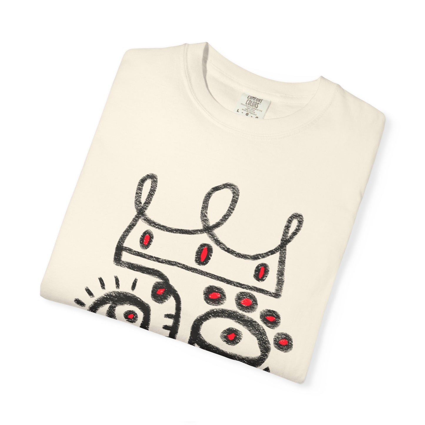 Abstract Crown Face T-Shirt — Hand-Drawn Street Art Graphic