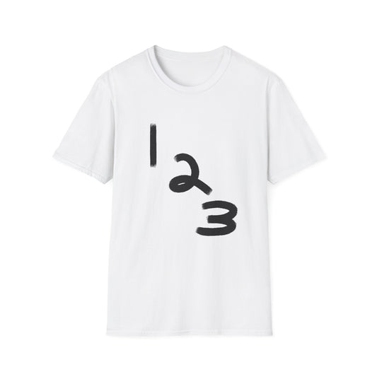1 2 3 Minimalist Tee — Number Graphic Casual T-Shirt