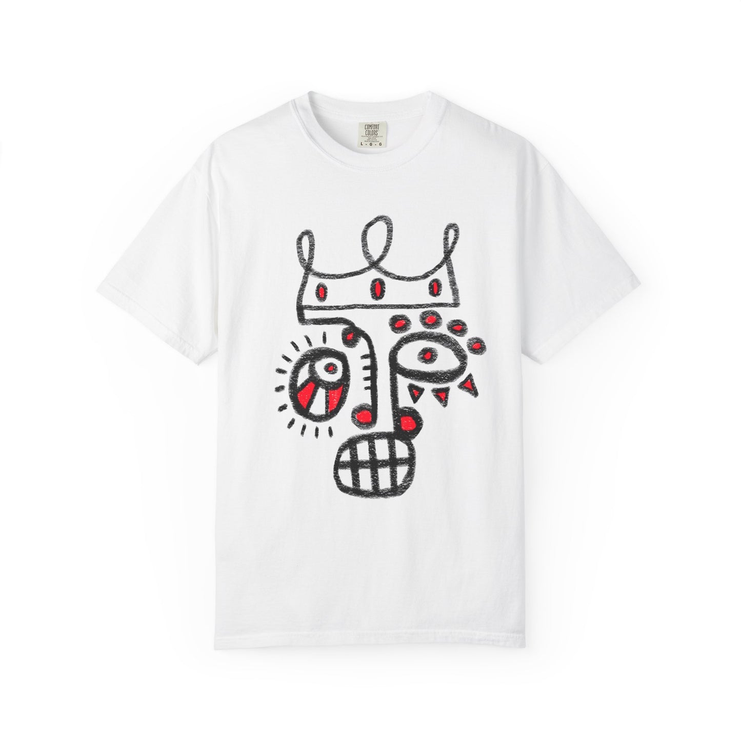 Abstract Crown Face T-Shirt — Hand-Drawn Street Art Graphic