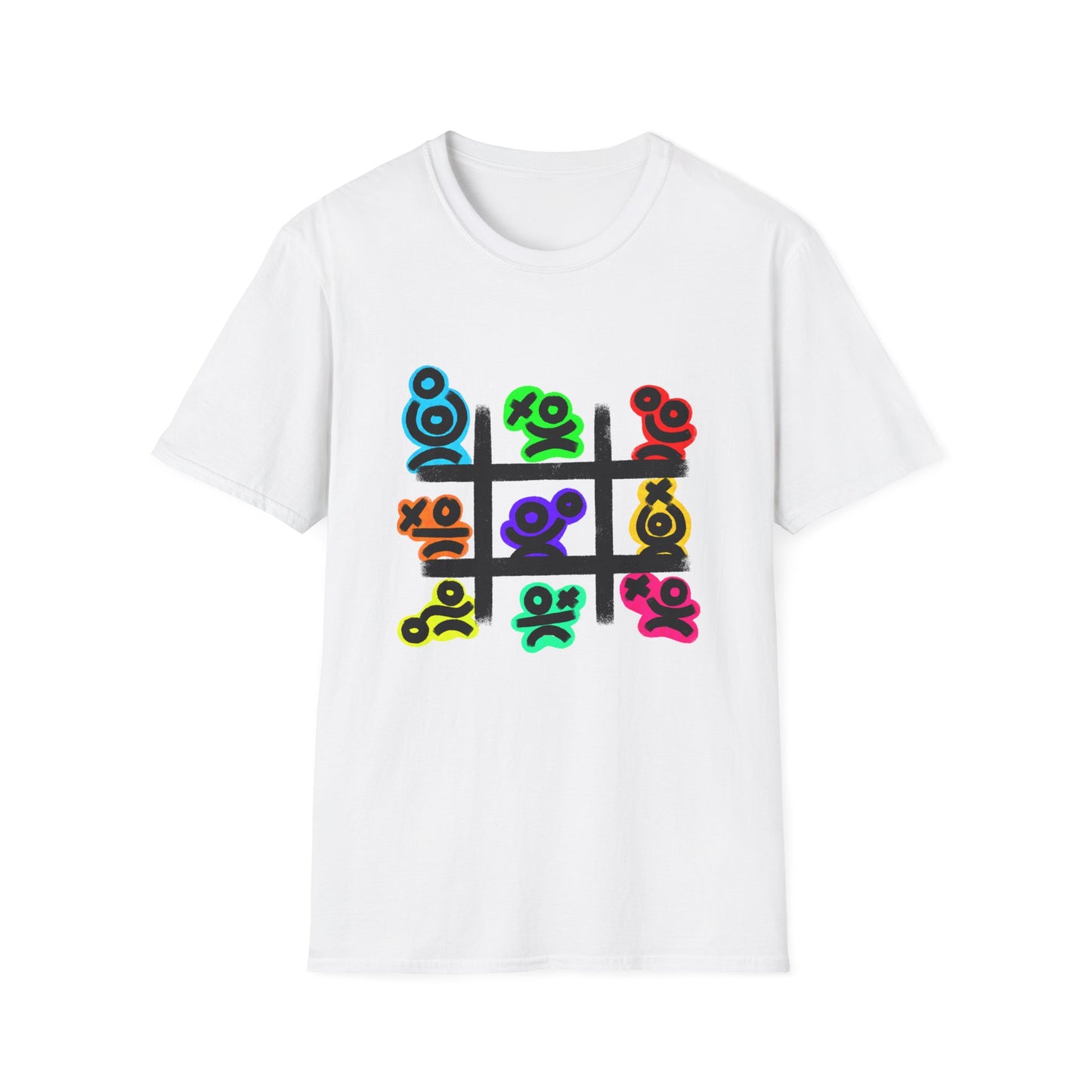 Tic-Tac-Toe Neon Symbols T-Shirt