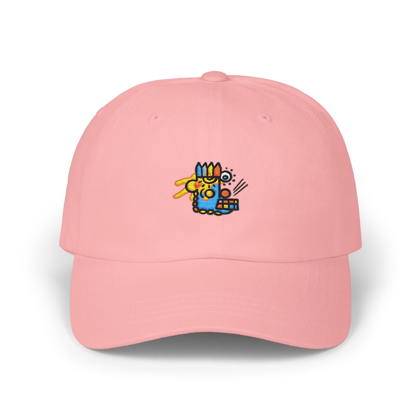 Dad Cap with Colorful Cartoon Skate Bunny Embroidery – Casual Baseball Hat for Kids & Teens