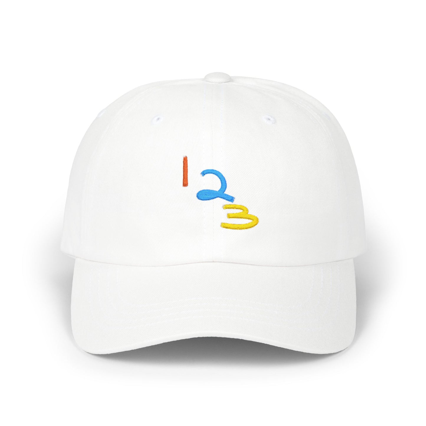 1 2 3 Embroidered Dad Cap — Minimal Colorful Step Design