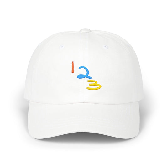 1 2 3 Embroidered Dad Cap — Minimal Colorful Step Design