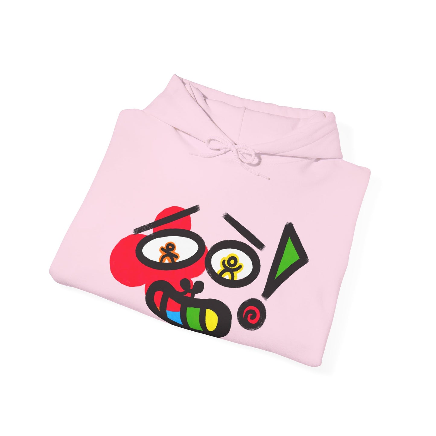 Colorful Abstract Smiley Hoodie — Playful Geometric Face Graphic