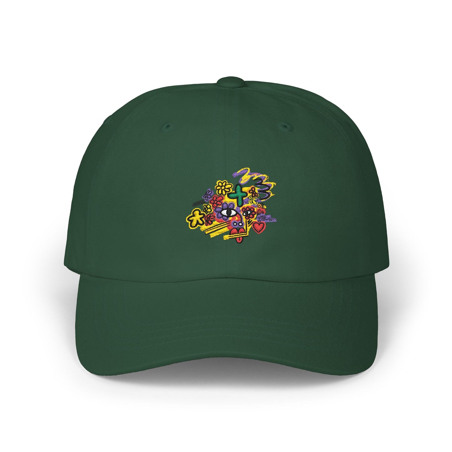 “Flower boi” Dad Cap — Colorful Floral Puzzle Embroidered Baseball Hat