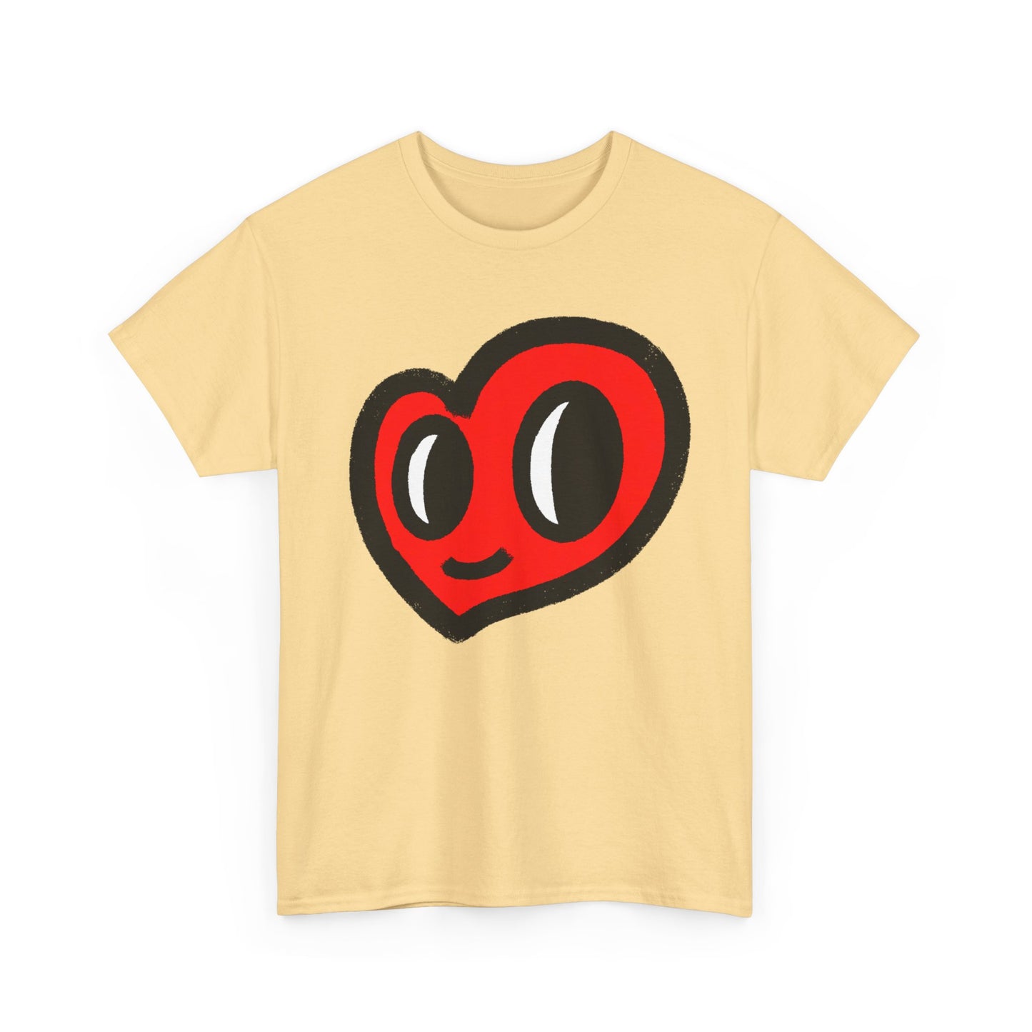 MoDoBo Cute Red Heart Graphic Tee — Playful Cartoon Heart Shirt