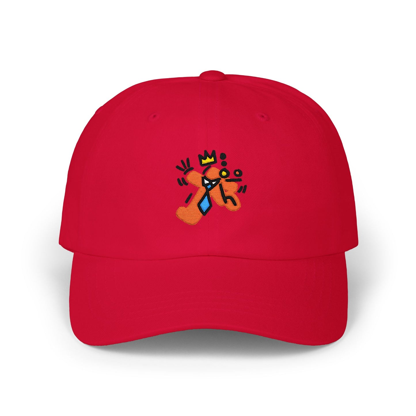 Classic Abstract Cap — Playful Crowned person Embroidered Hat