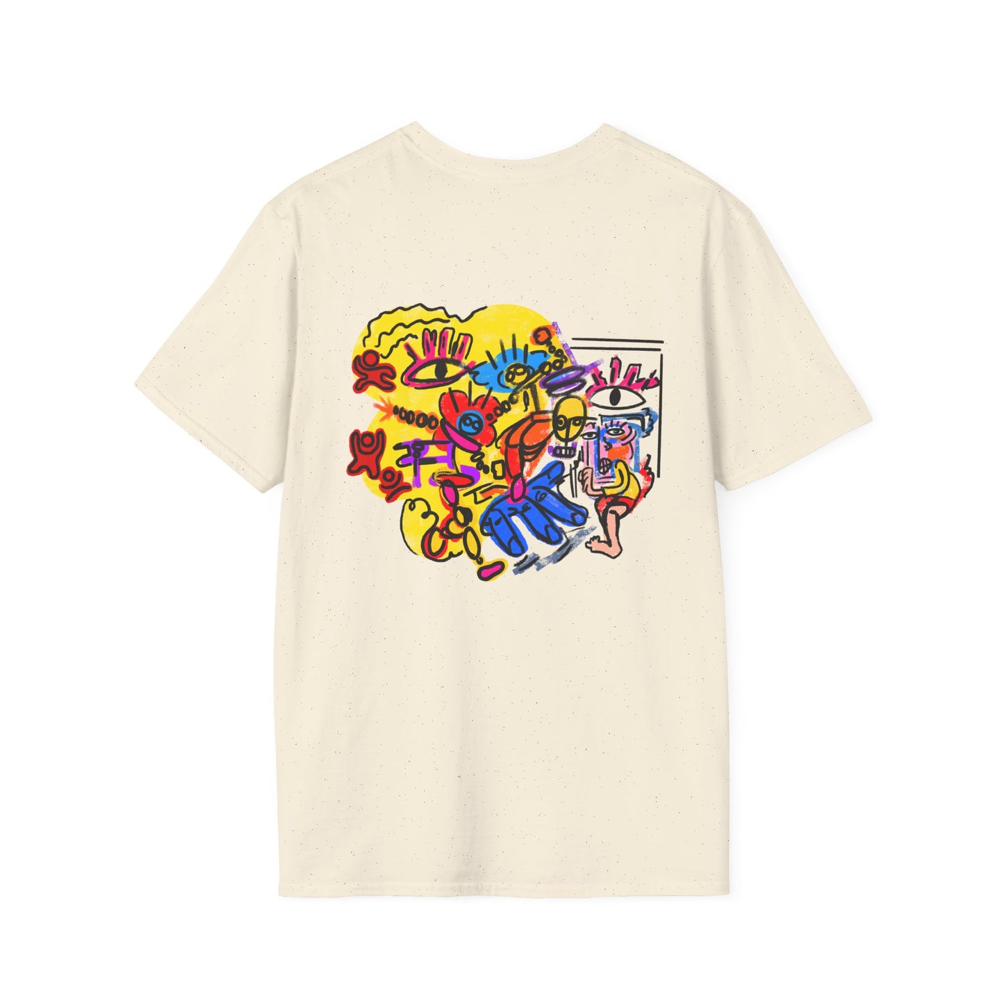 Abstract Color Burst T-Shirt “Big Party”— Vibrant Hand-Drawn Art Tee