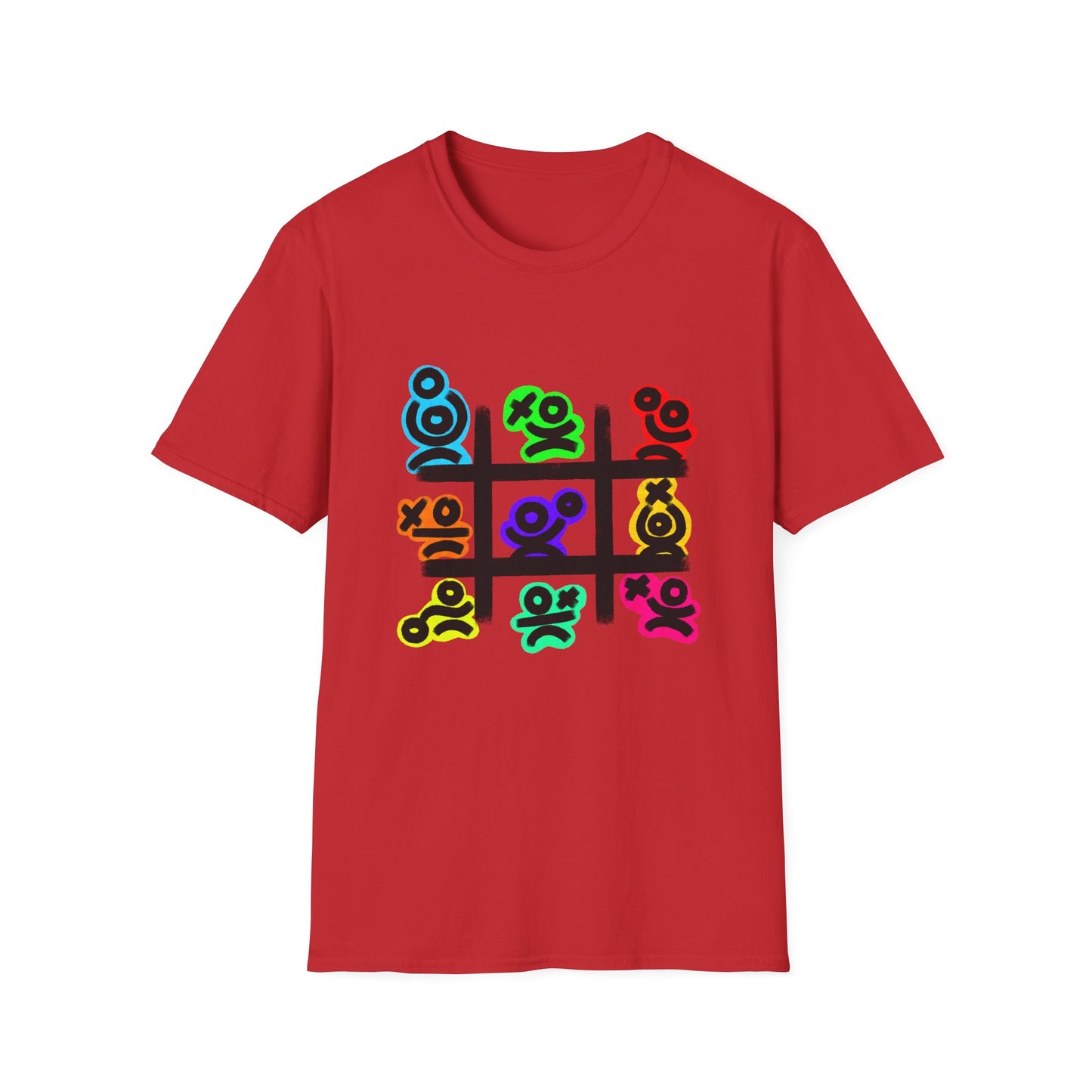 Tic-Tac-Toe Neon Symbols T-Shirt