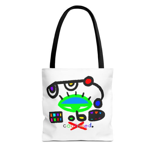 Abstract Space Face Tote Bag — Colorful Surreal Art AOP Tote