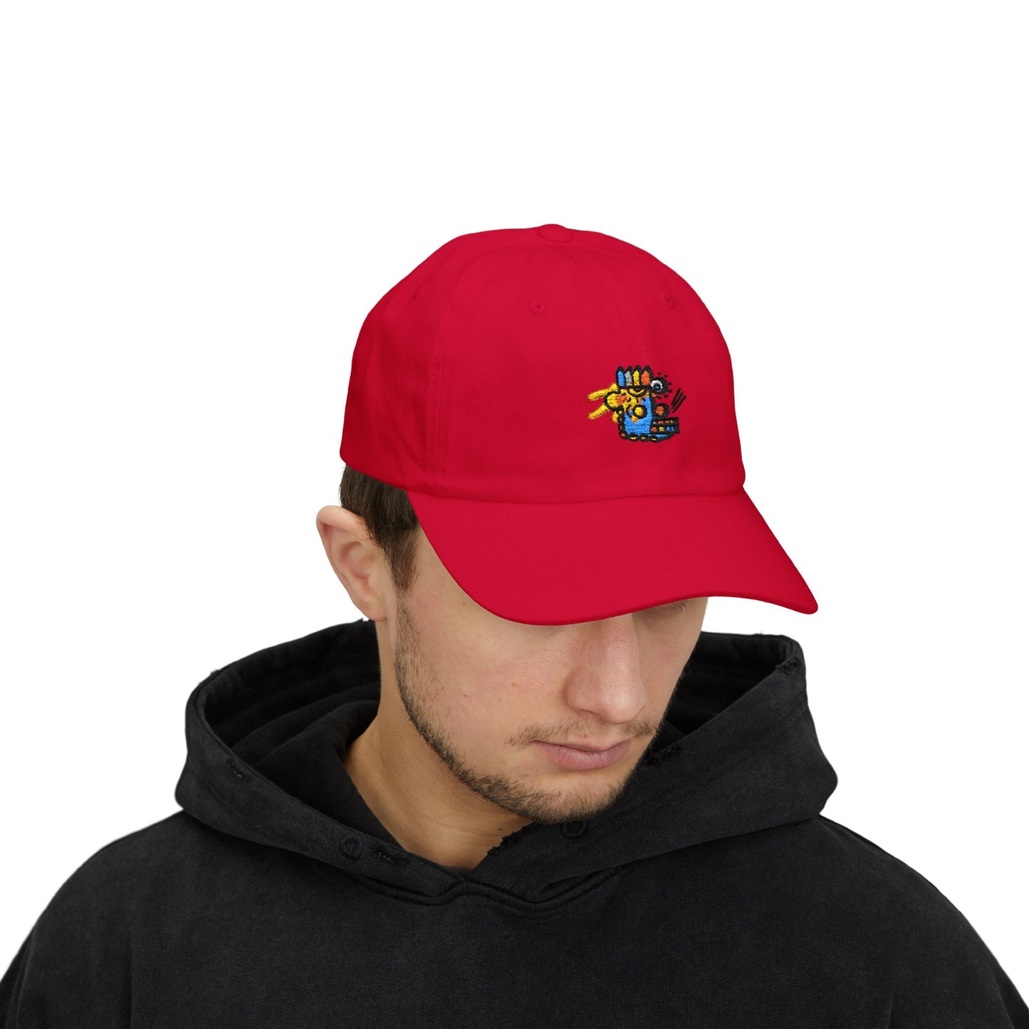 Dad Cap with Colorful Cartoon Skate Bunny Embroidery – Casual Baseball Hat for Kids & Teens