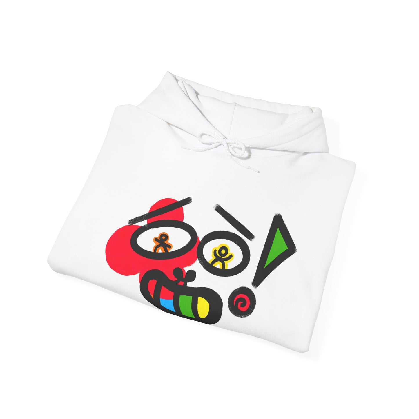 Colorful Abstract Smiley Hoodie — Playful Geometric Face Graphic