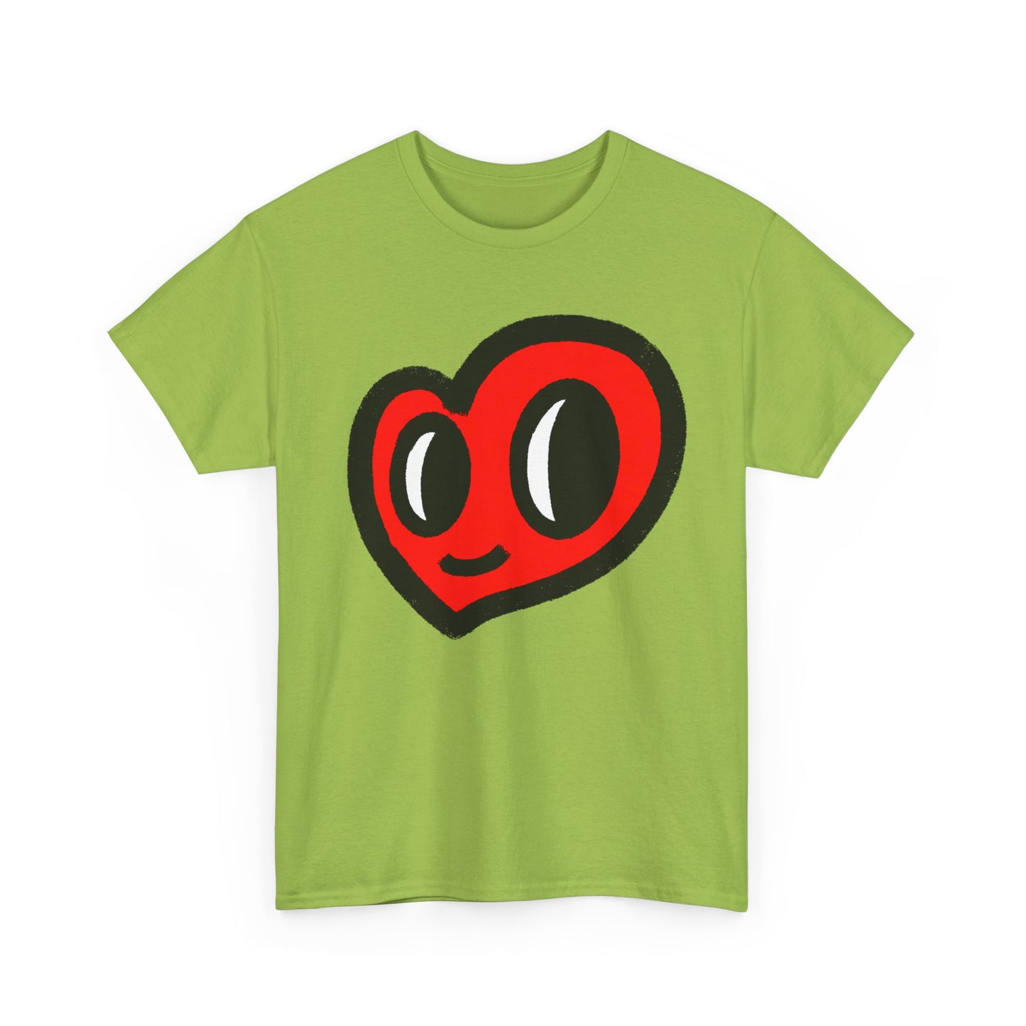 MoDoBo Cute Red Heart Graphic Tee — Playful Cartoon Heart Shirt