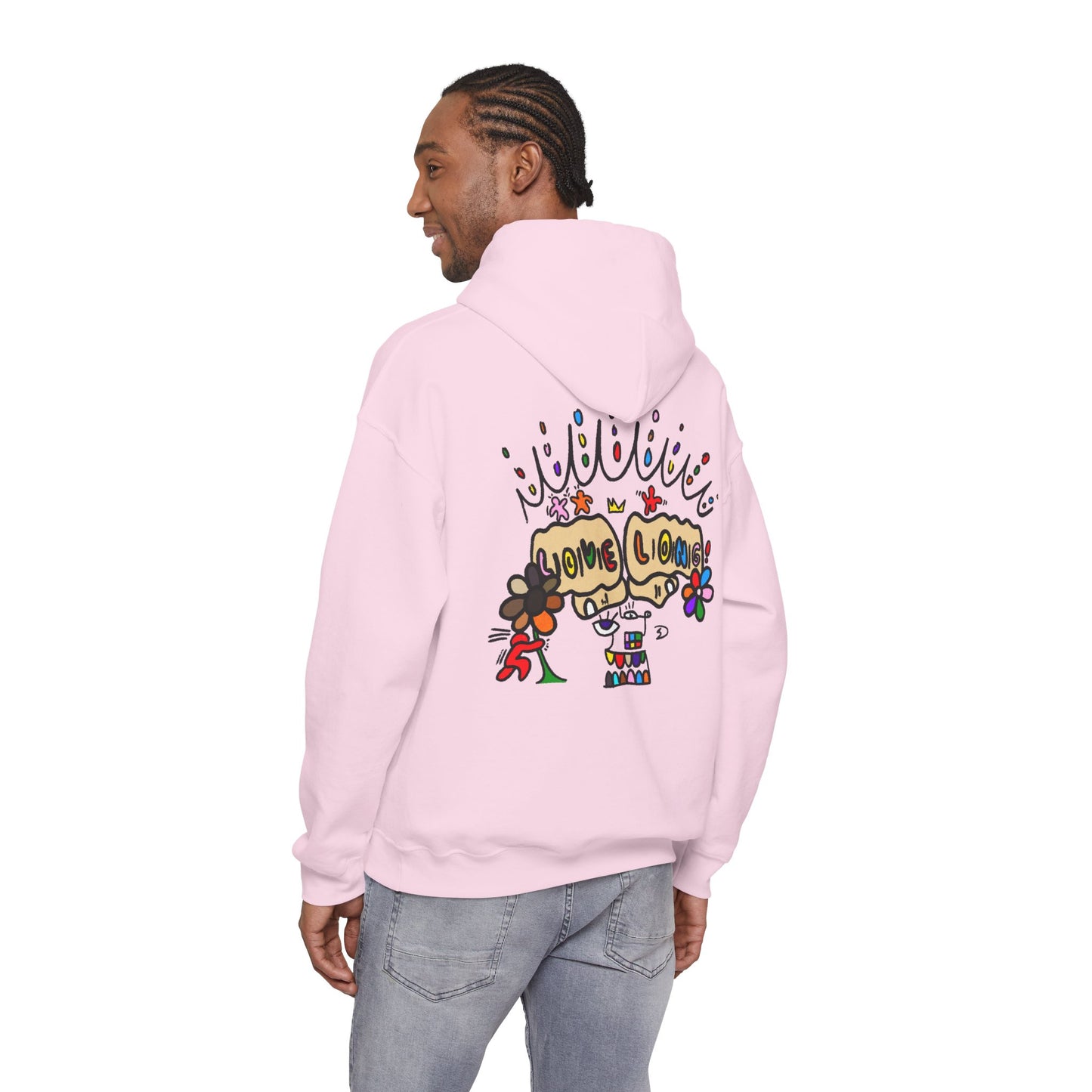 Love Grows Hoodie — Colorful Hand-Drawn Floral Peace Sweatshirt
