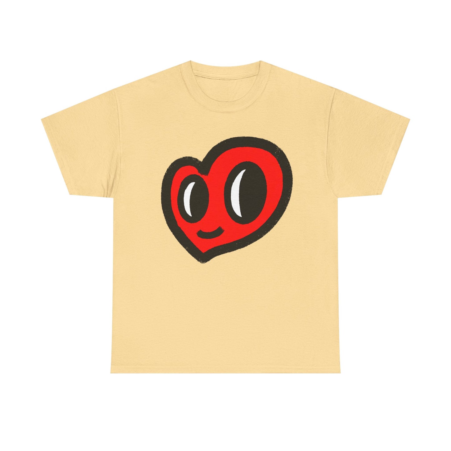 MoDoBo Cute Red Heart Graphic Tee — Playful Cartoon Heart Shirt