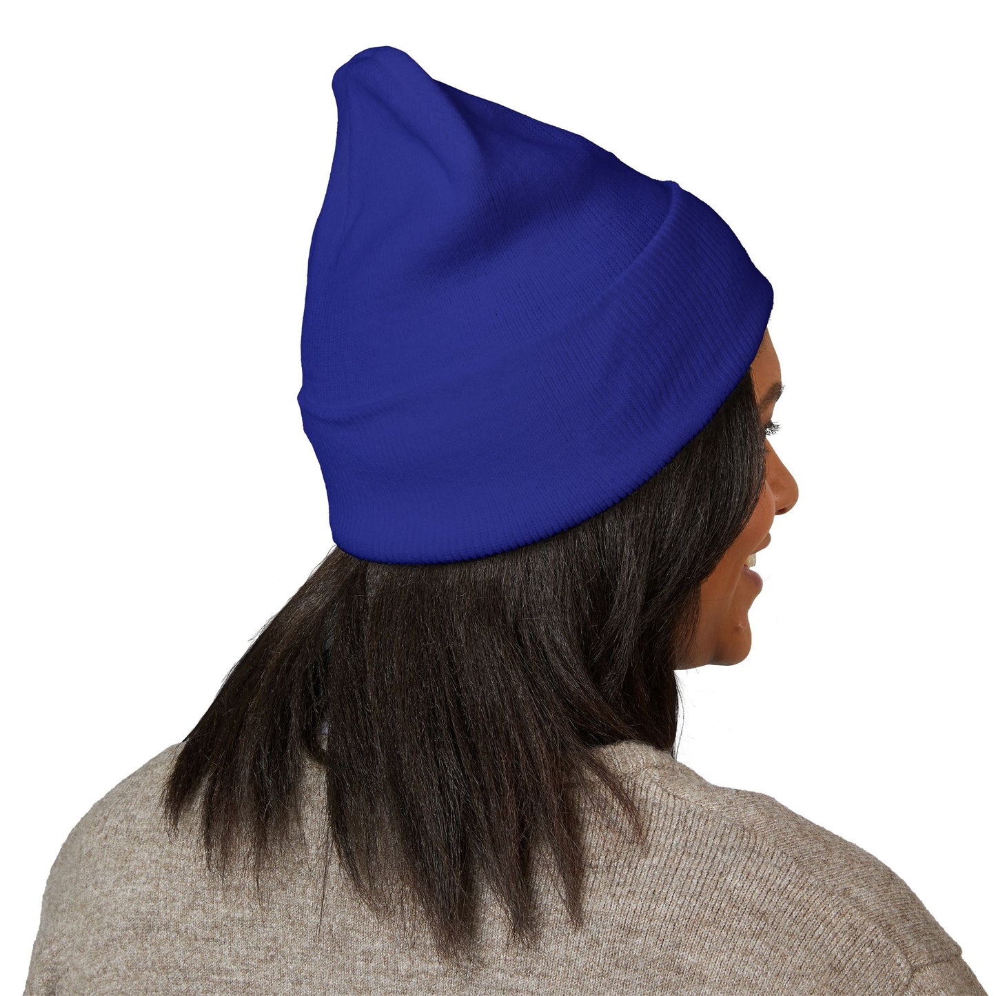 Embroidered Little Sausage Cuffed Beanie — Cute Minimalist Knit Hat
