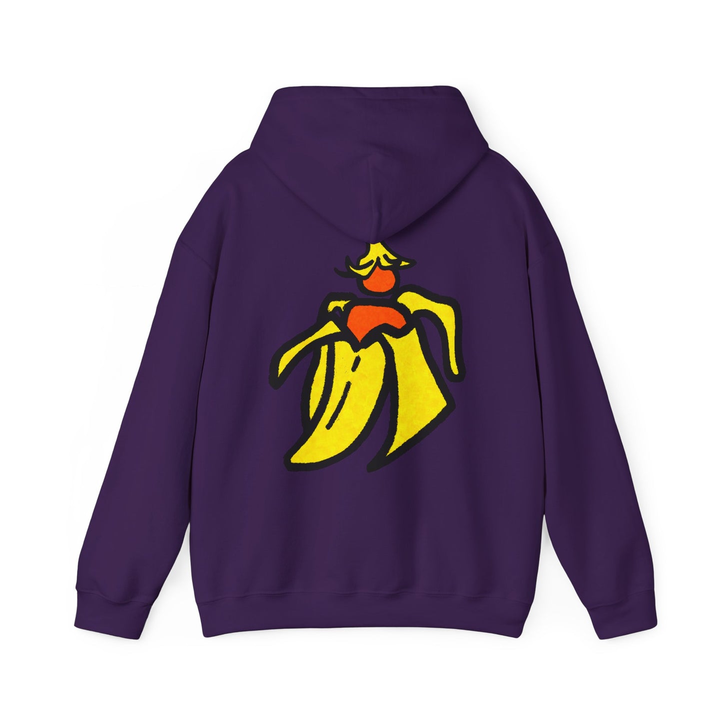 Banana Peel Graphic Hoodie — Playful Retro Fruit Illustration Sweatshirt