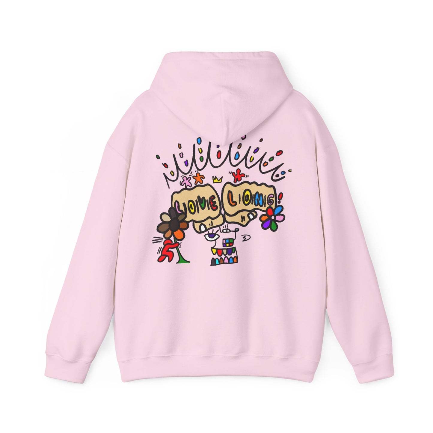 Love Grows Hoodie — Colorful Hand-Drawn Floral Peace Sweatshirt