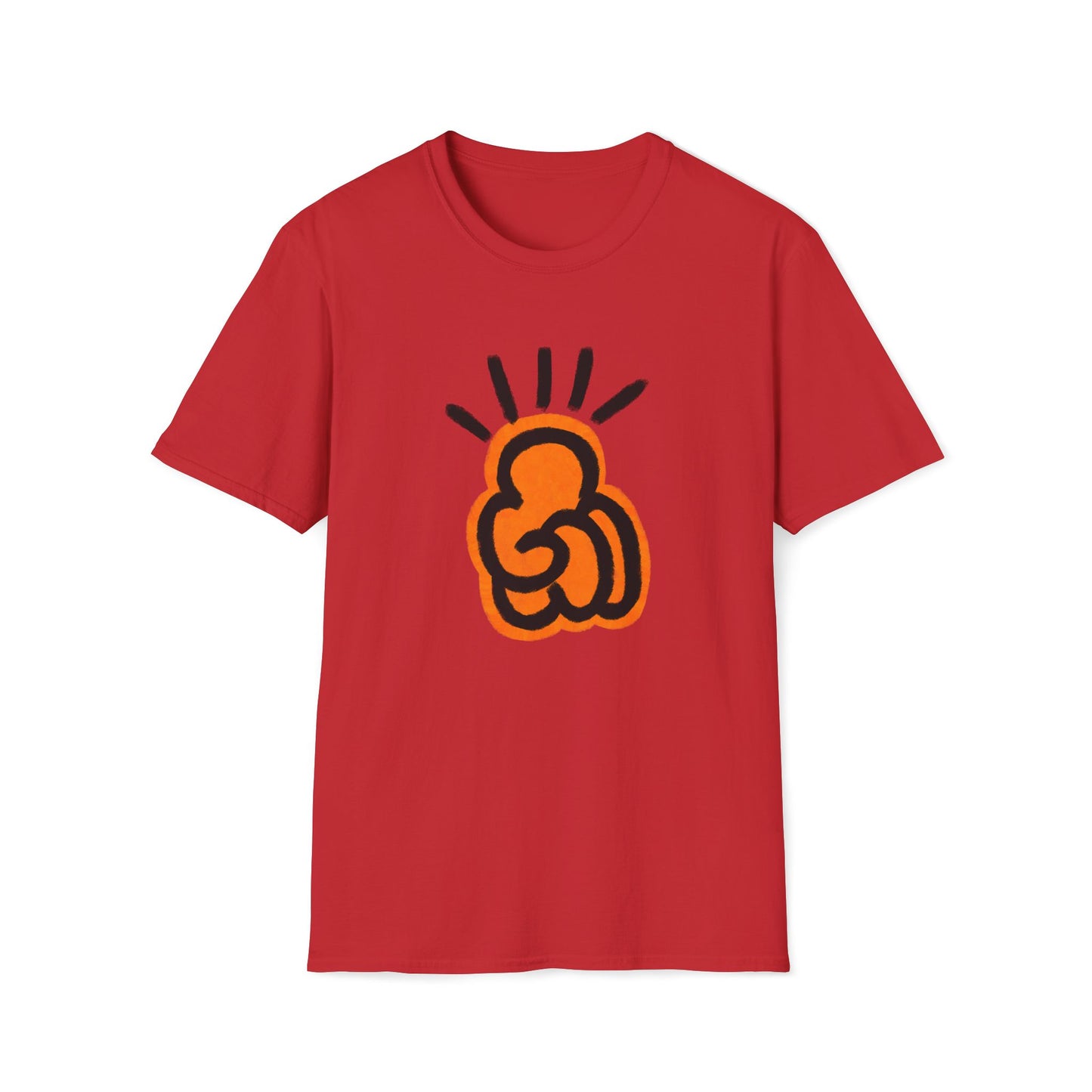 Abstract Orange Knotted Heart T-Shirt