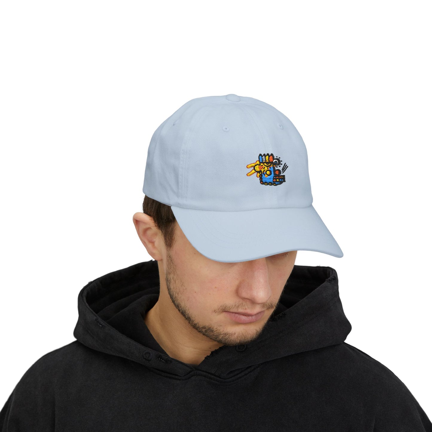 Dad Cap with Colorful Cartoon Skate Bunny Embroidery – Casual Baseball Hat for Kids & Teens