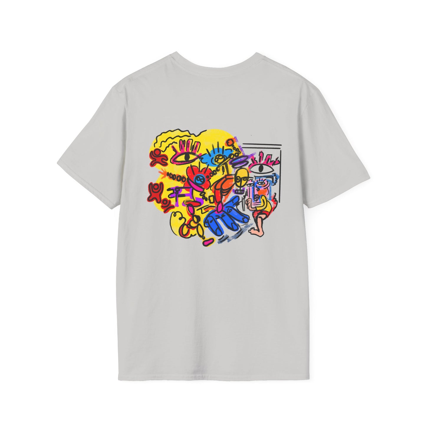 Abstract Color Burst T-Shirt “Big Party”— Vibrant Hand-Drawn Art Tee