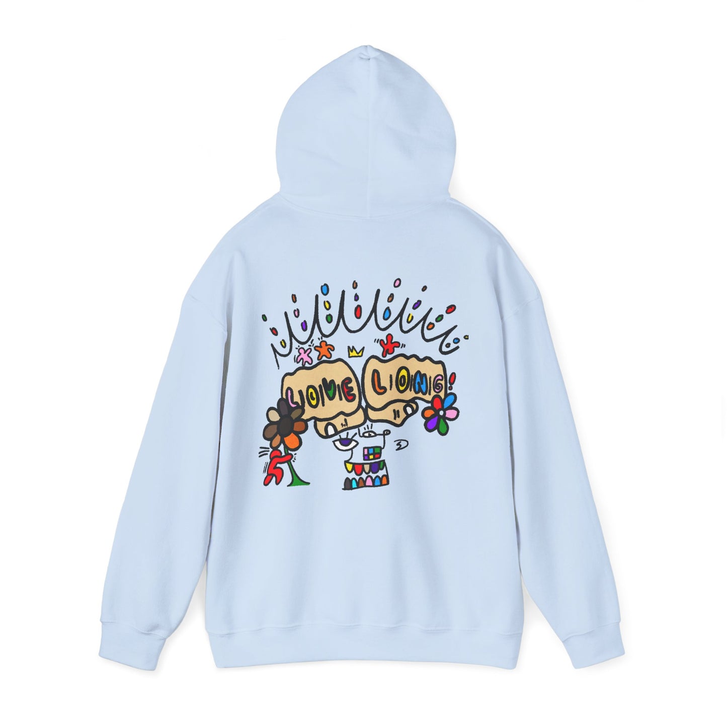 Love Grows Hoodie — Colorful Hand-Drawn Floral Peace Sweatshirt