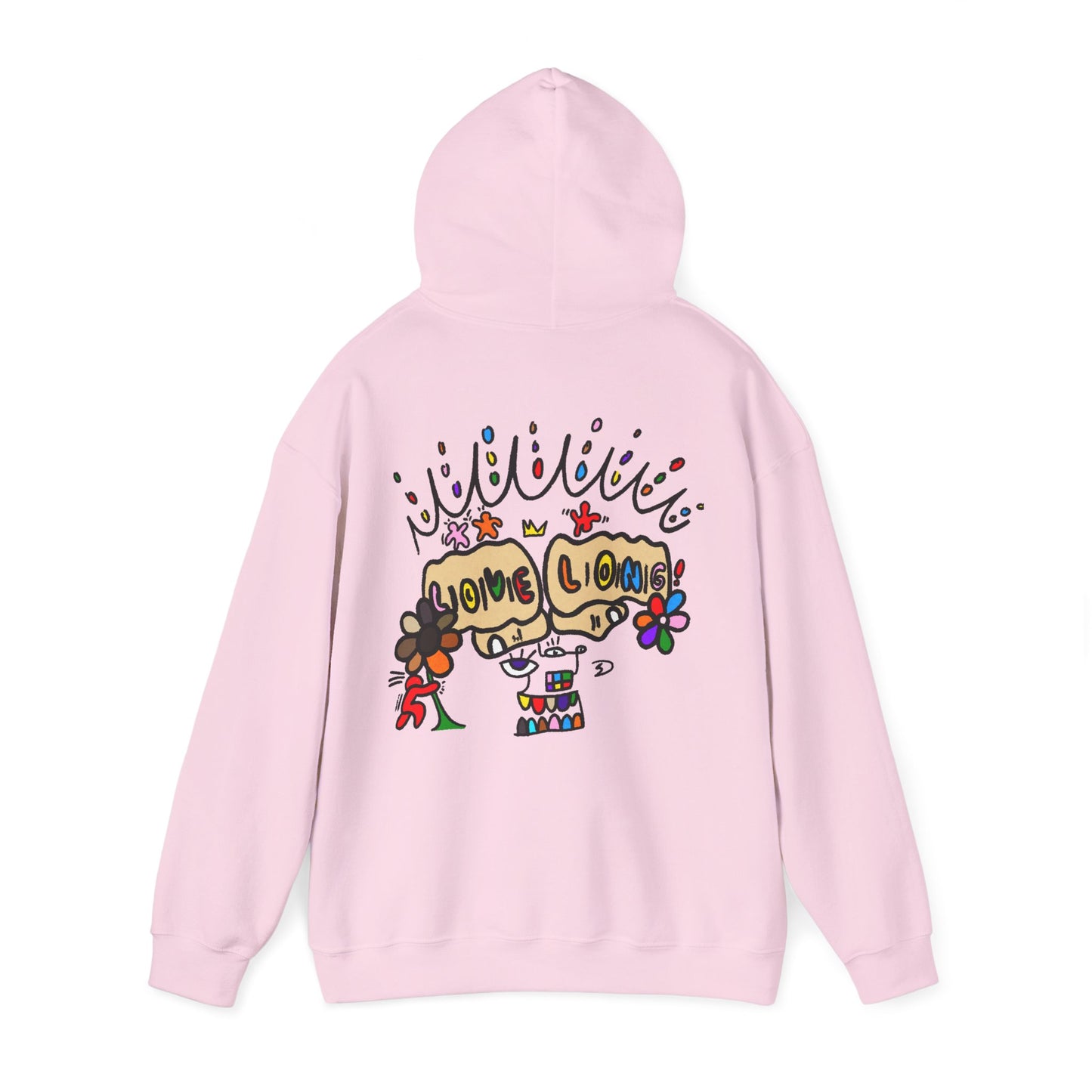 Love Grows Hoodie — Colorful Hand-Drawn Floral Peace Sweatshirt
