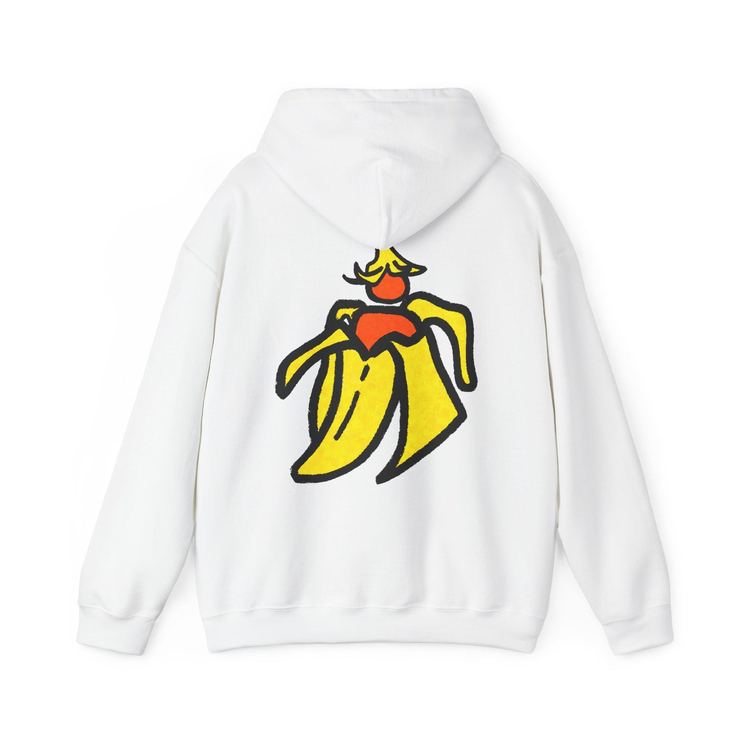 Banana Peel Graphic Hoodie — Playful Retro Fruit Illustration Sweatshirt