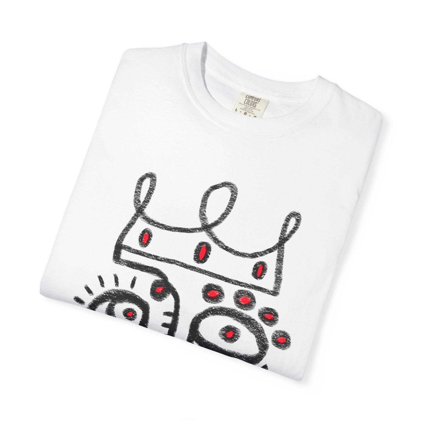 Abstract Crown Face T-Shirt — Hand-Drawn Street Art Graphic