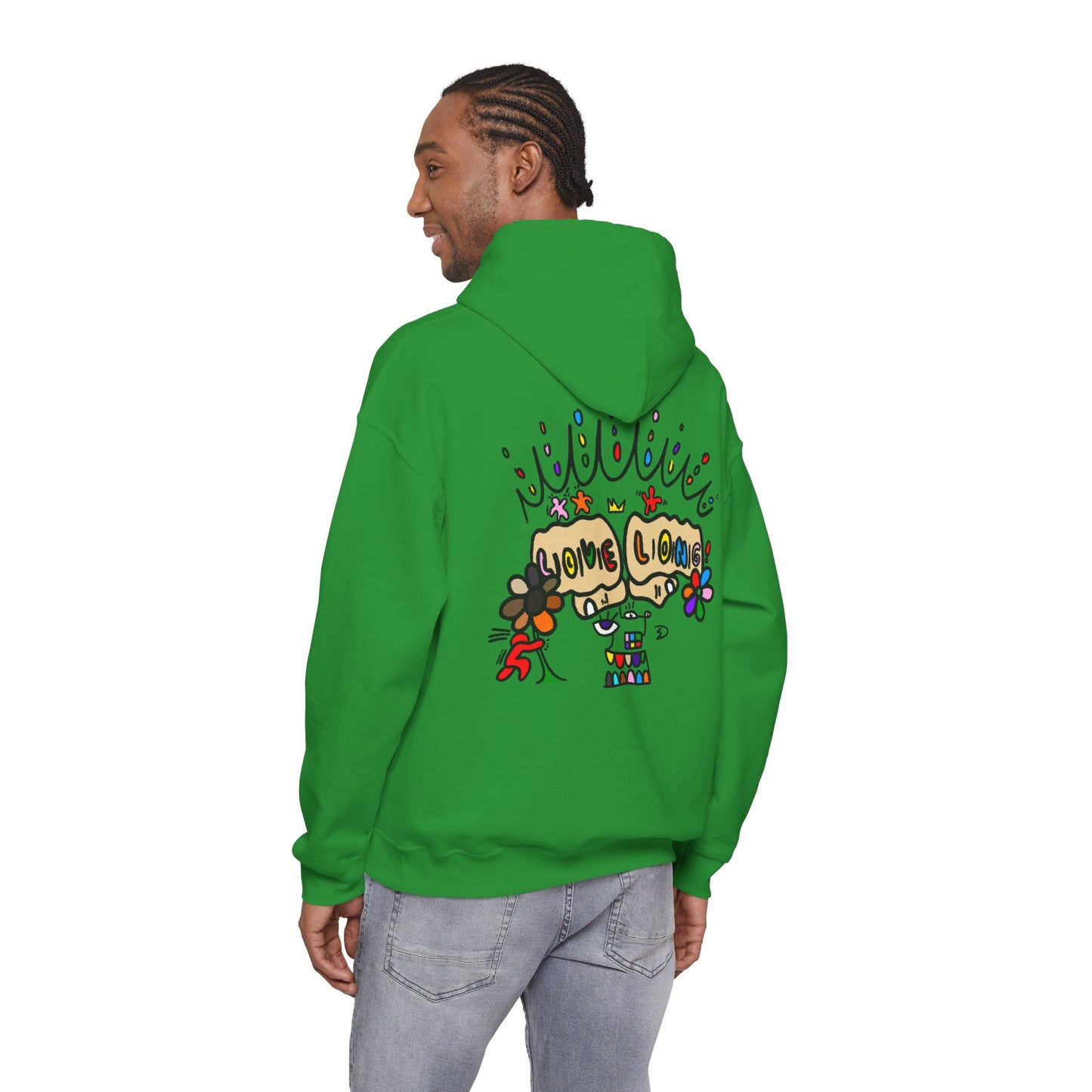 Love Grows Hoodie — Colorful Hand-Drawn Floral Peace Sweatshirt
