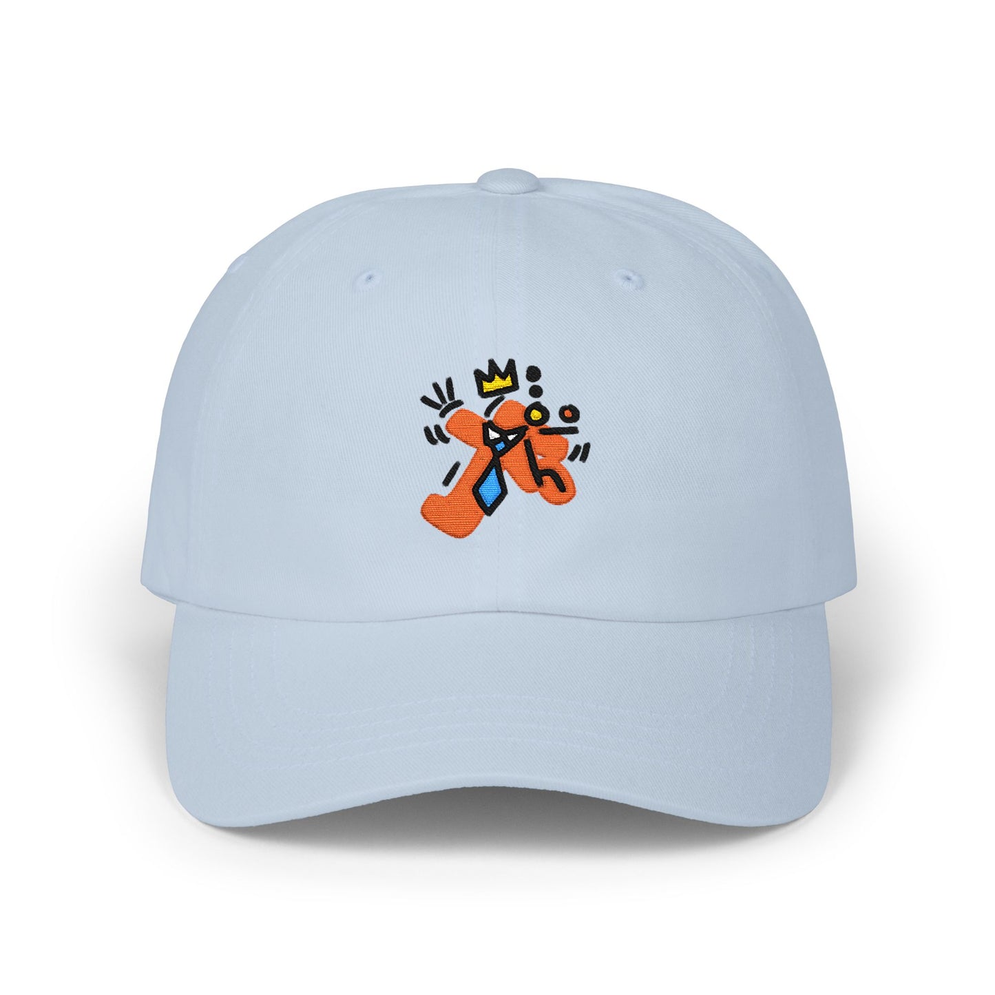 Classic Abstract Cap — Playful Crowned person Embroidered Hat