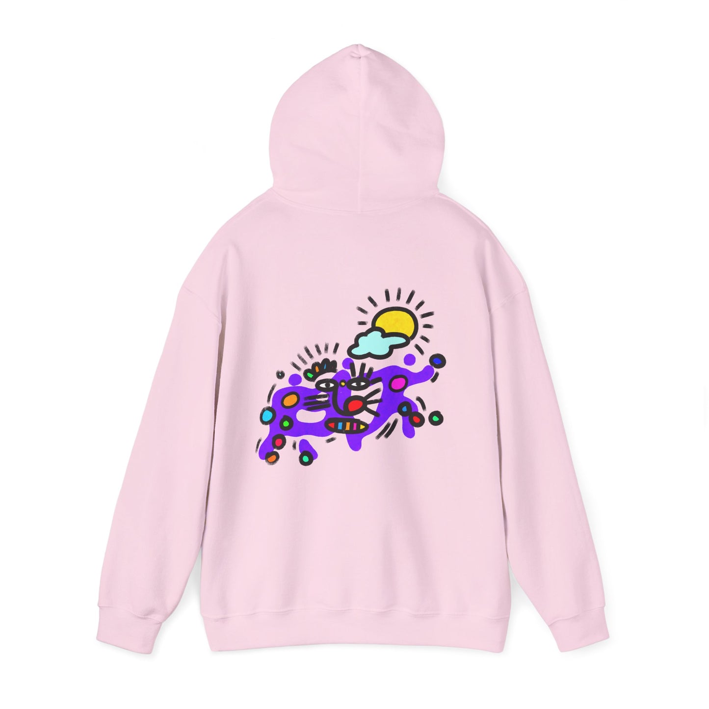Abstract Surf Cat Hoodie – Colorful Cat Surfing Graphic Pullover