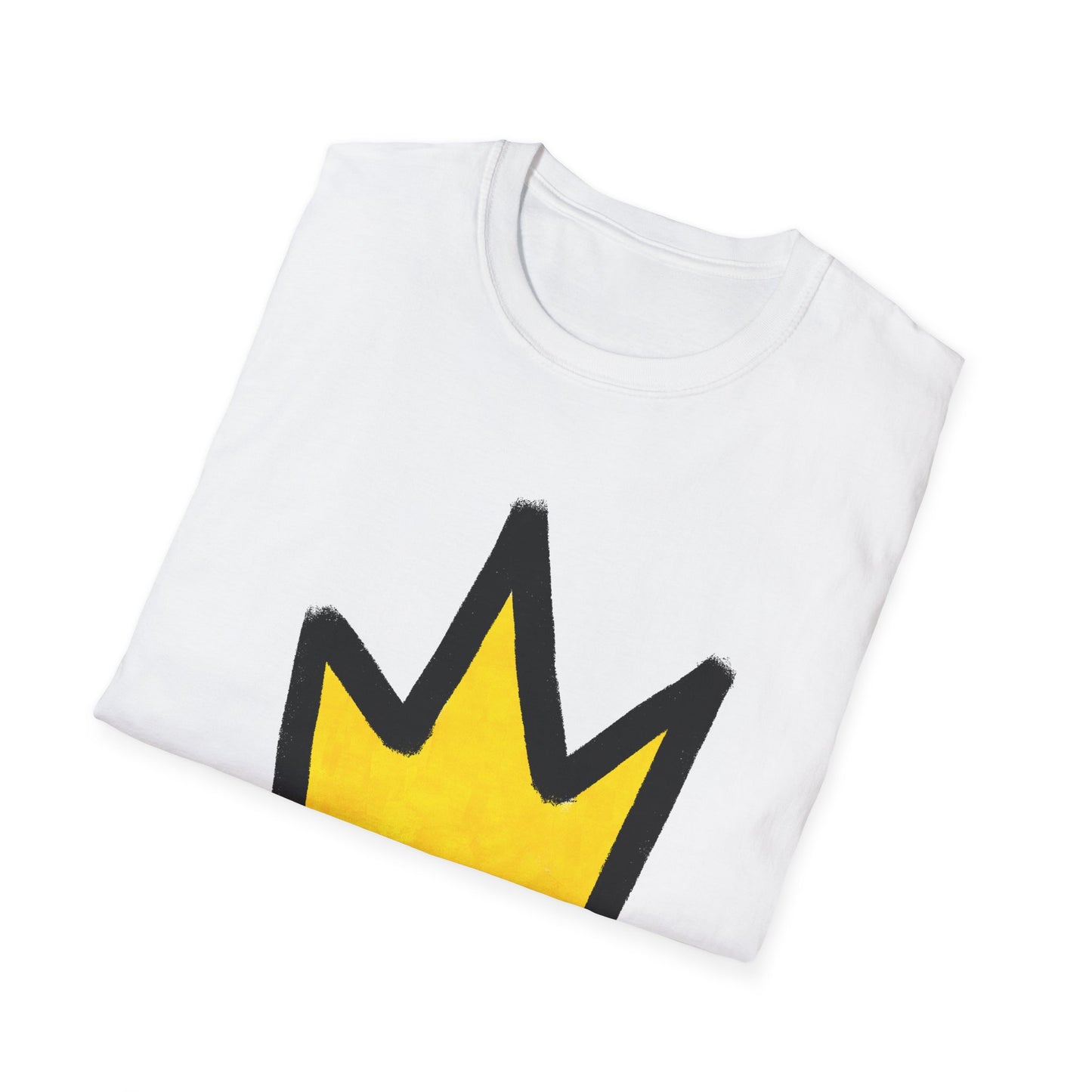Crown Sketch T-Shirt — Yellow Hand-Drawn Crown Graphic